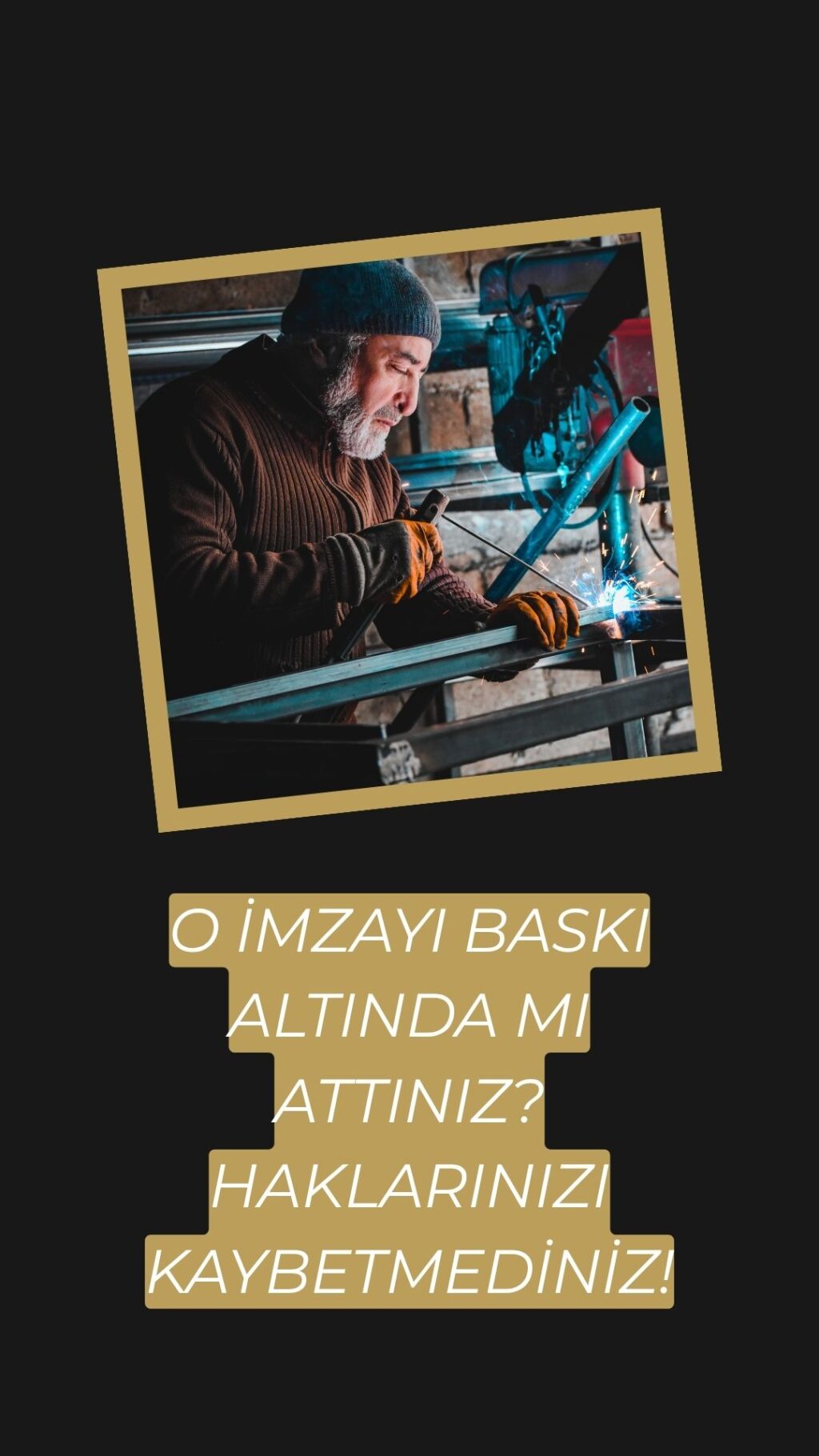 İşverenin baskısıyla istifa dilekçesi imzalayan bir işçinin hukuki haklarını ve dilekçenin geçersizliğini anlatan konsept görsel.