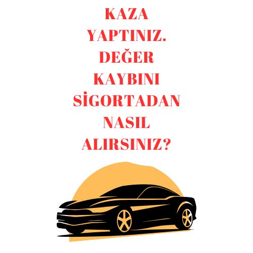 Kaza sonrası araç değer kaybı hesaplama ve sigortadan tazminat alma sürecini gösteren konsept bir görsel.