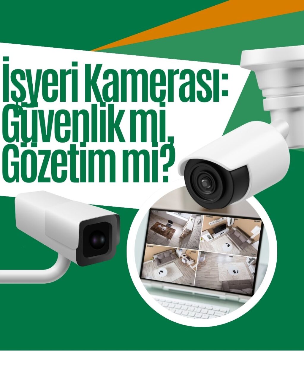 İşyerindeki bir güvenlik kamerasının, KVKK kapsamında işyerinde kamera kaydı yasal mı sorusunu ve işçinin özel hayatının gizliliğini temsil eden konsept görsel.