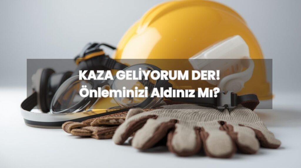 İşverenin İSG yükümlülükleri kapsamında alması gereken önlemleri simgeleyen baret ve koruyucu ekipmanlar.