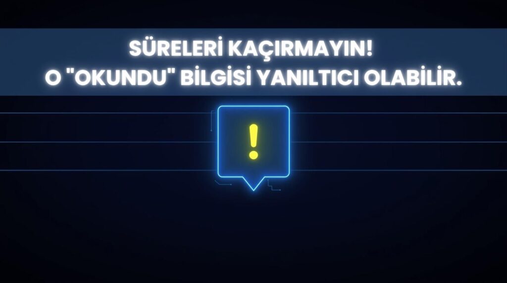 E-Tebligat ne zaman tebliğ edilmiş sayılır ve UETS tebligat sürelerinin başlangıcı için +5 gün kuralını gösteren bir takvim.