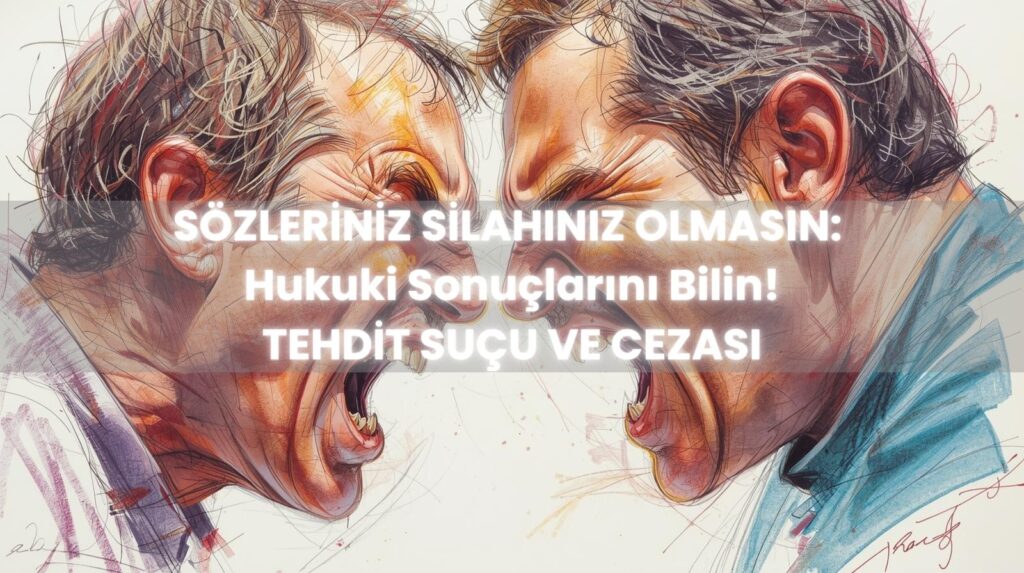Tehdit suçu ve TCK 106 uyarınca cezasını, tehdit ve nitelikli hallerini simgeleyen bir görsel.