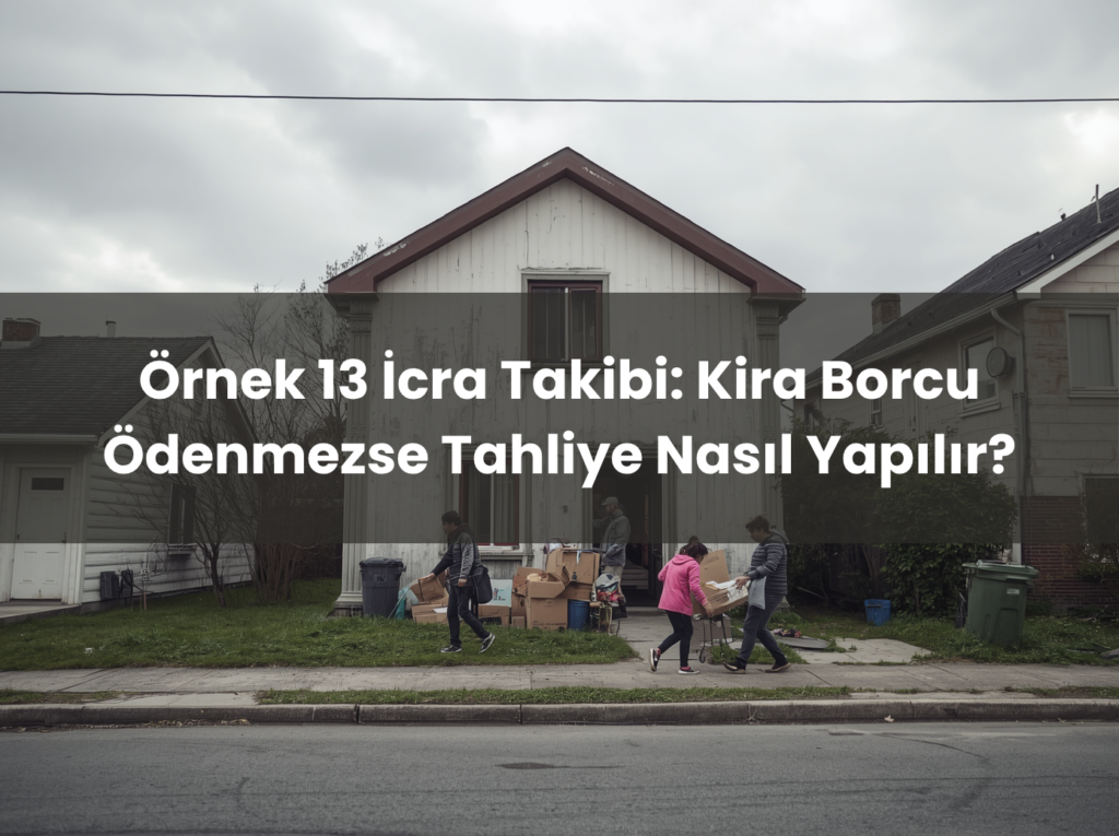 Kira borcunun ödenmemesi nedeniyle tahliye talepli icra takibi Örnek 13 ödeme emri ve İcra Hukuk Mahkemesi tahliye davası süreci.